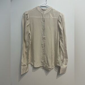 Elegant Cream Button-Up Blouse